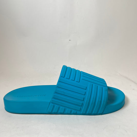 Bottega Veneta Light Blue Amalfi Rubber Slides Size 44