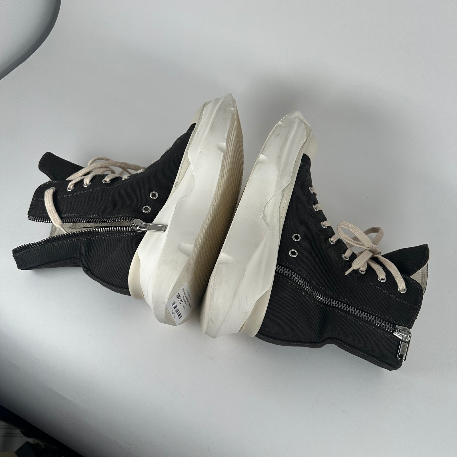 Rick Owens Canvas Abstract High-Tops Ramones Size 40