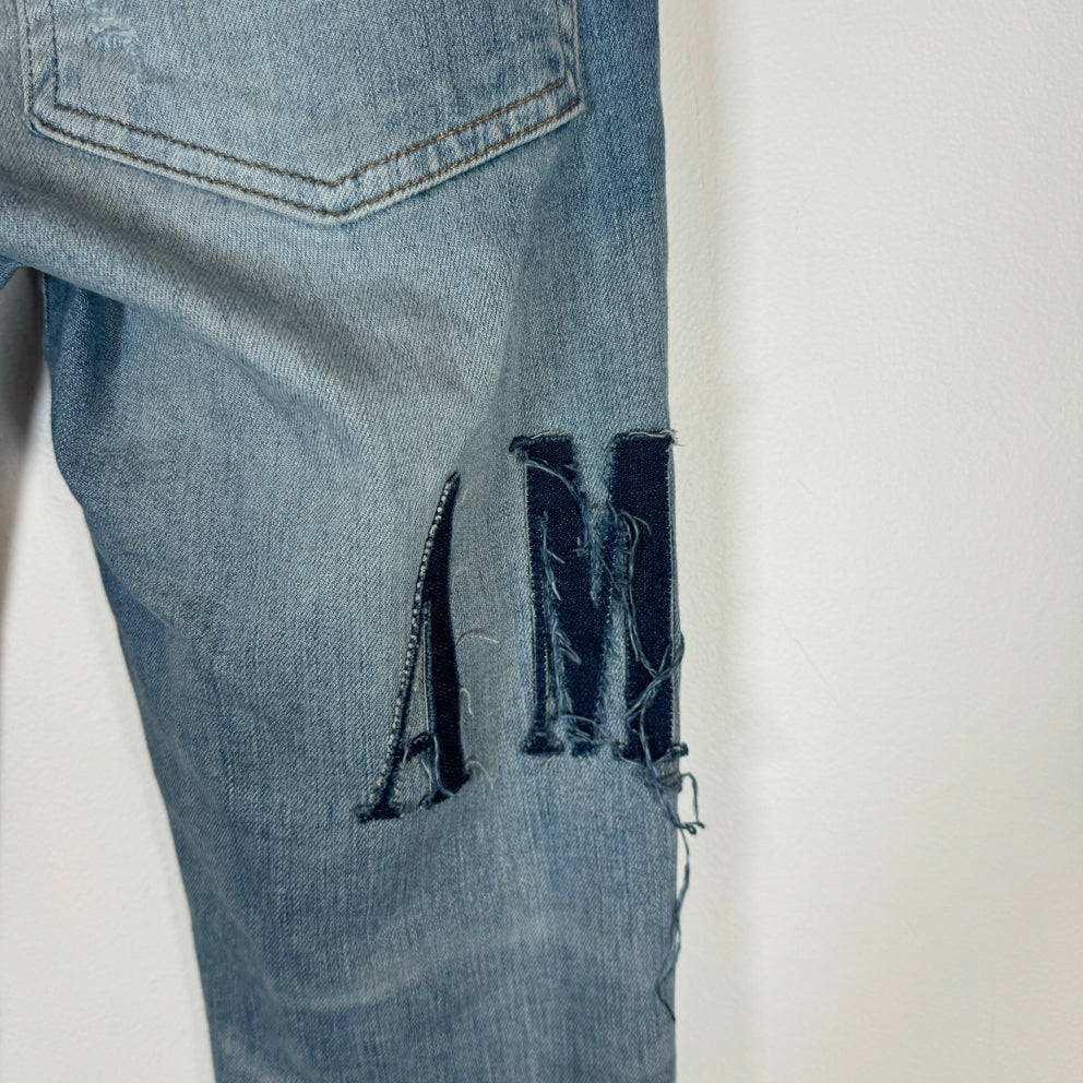 Amiri Denim Logo Applique Thrashed Jeans Size 29