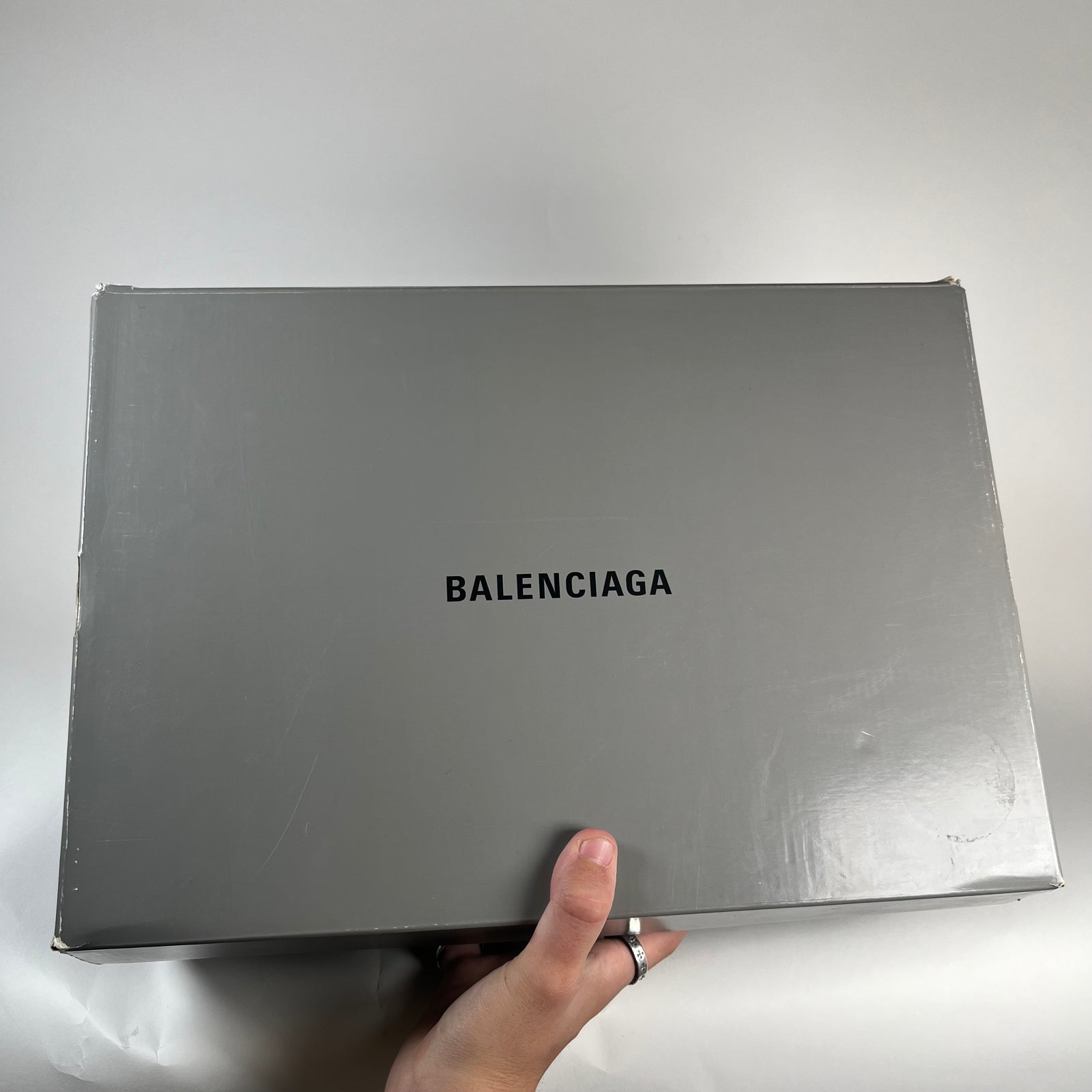 Balenciaga Metallic Grey Tracks Size 40