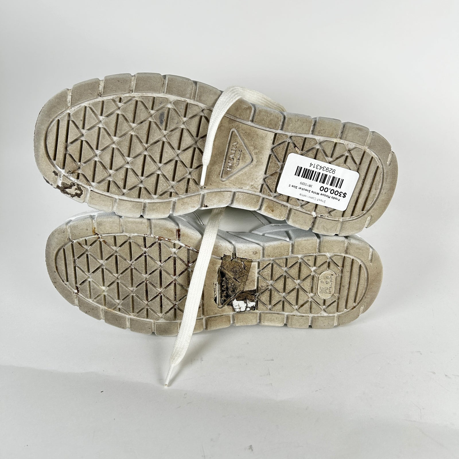 Prada Plaque White Sneaker Size 5