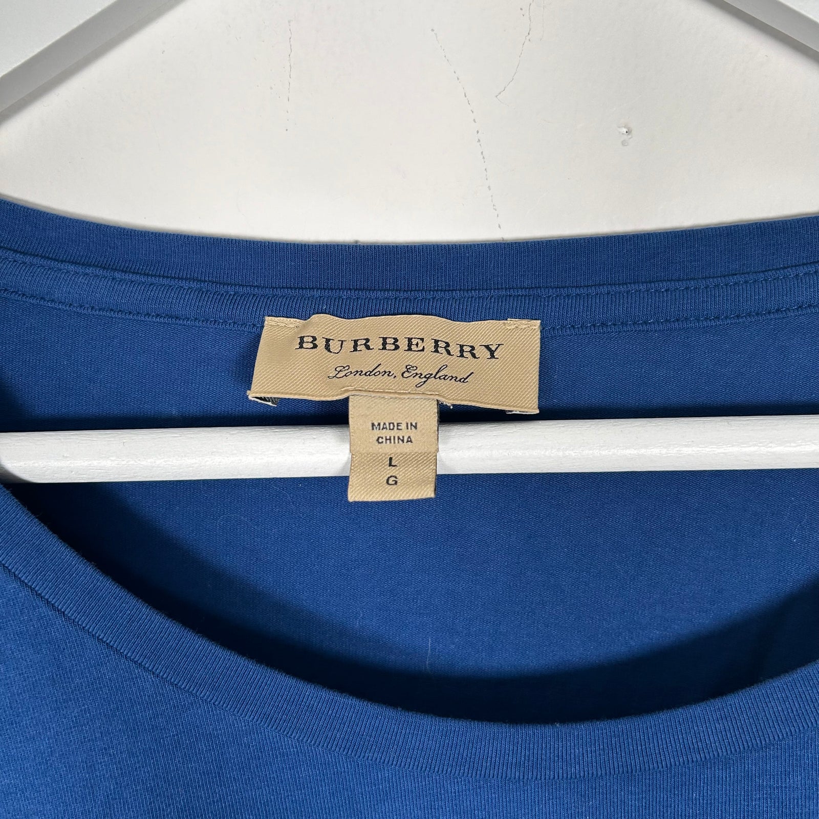 Burberry Blue Half Sleeve T-Shirt Size L