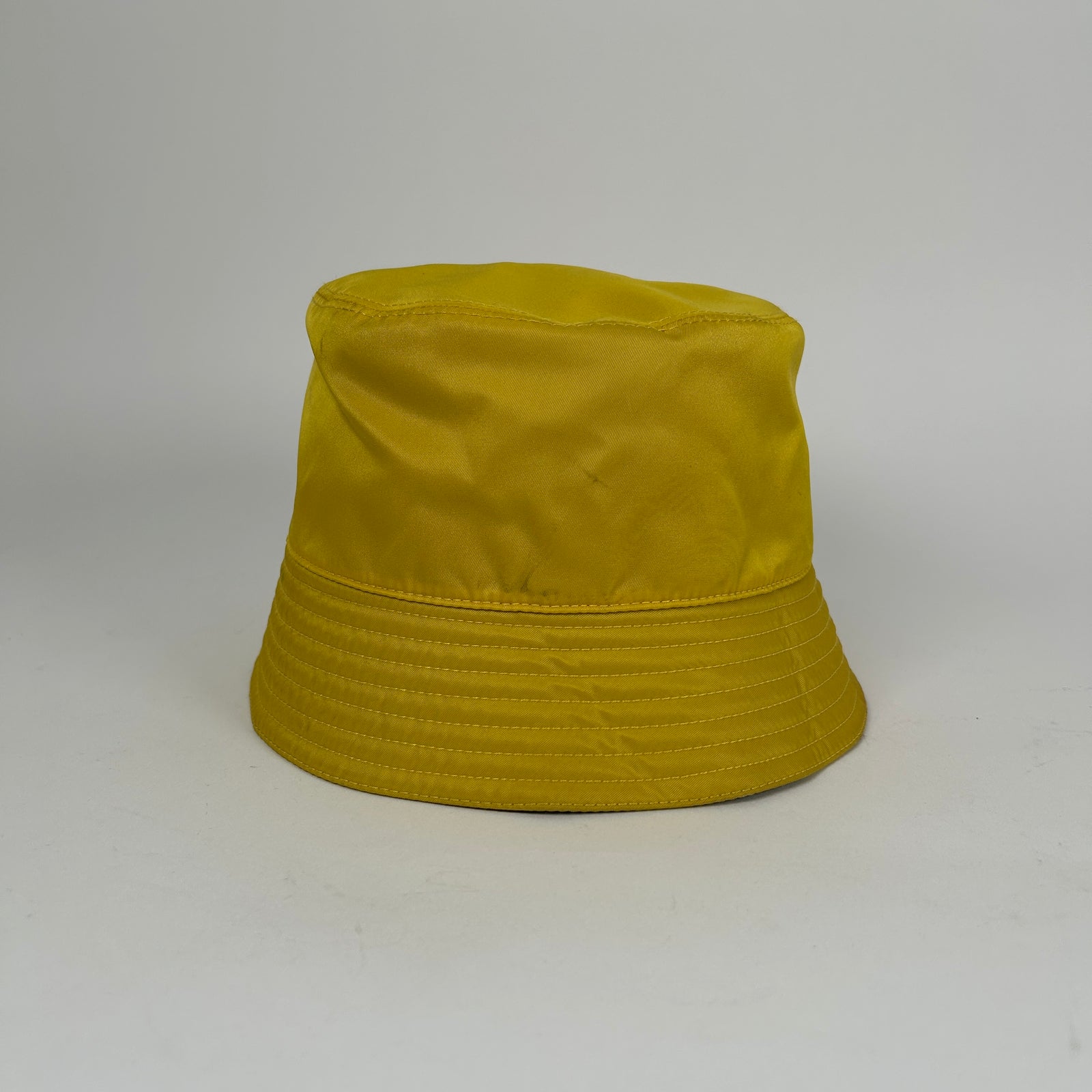 Prada Yellow Nylon Logo Bucket Hat Size M