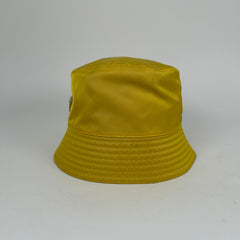 Prada Yellow Nylon Logo Bucket Hat Size M