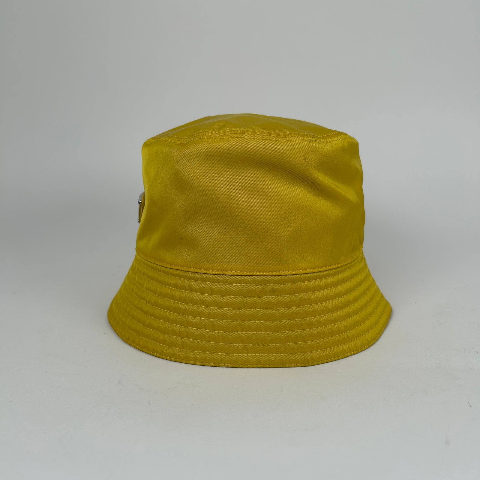 Prada Yellow Nylon Logo Bucket Hat Size M