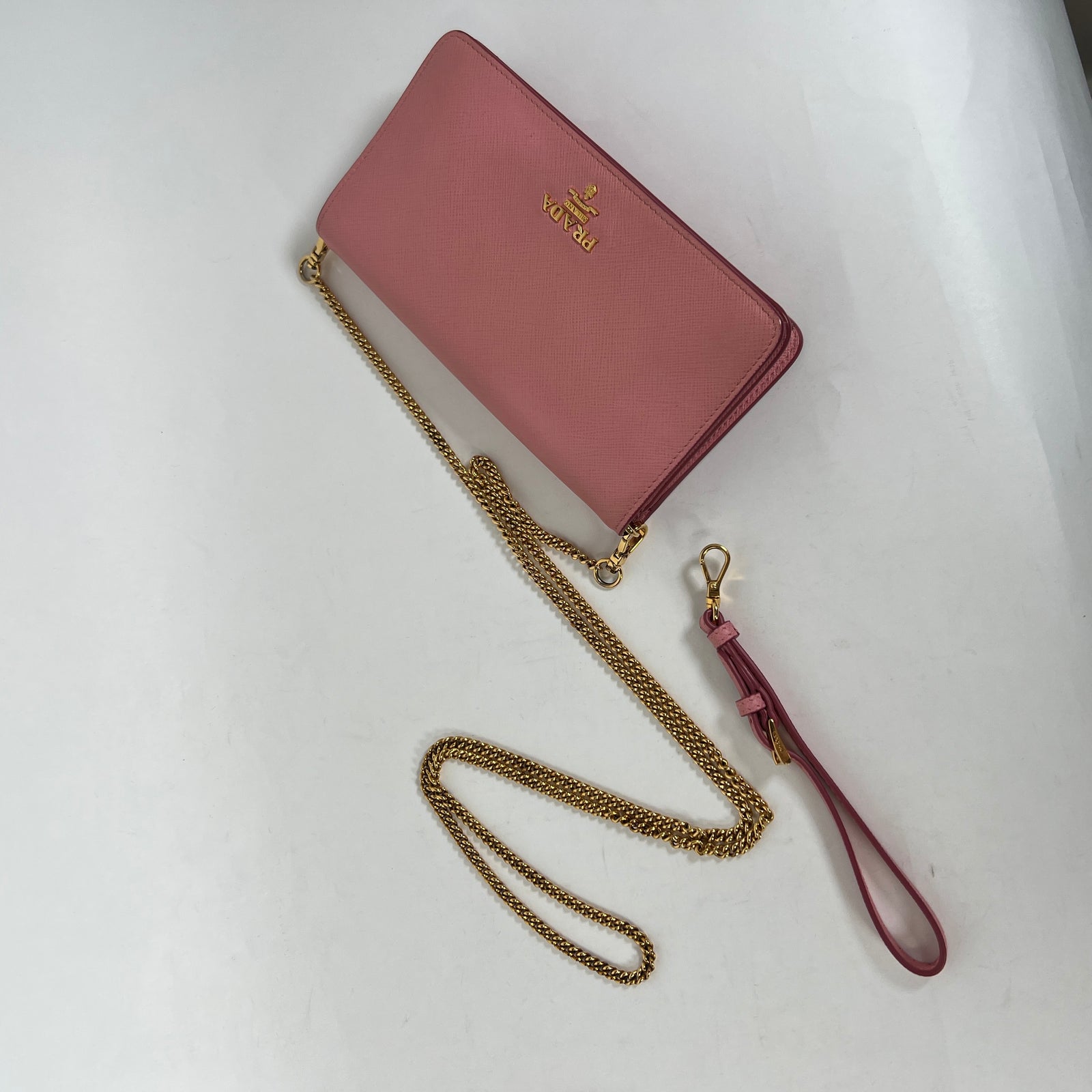 Prada Vitello Saffiano Neutral Pink