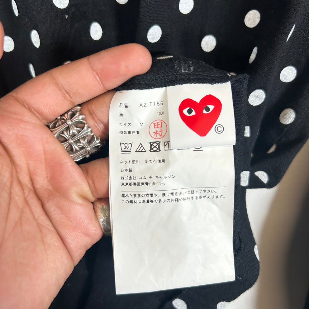 CDG Play Polka Dot Heart Longsleeve Size M