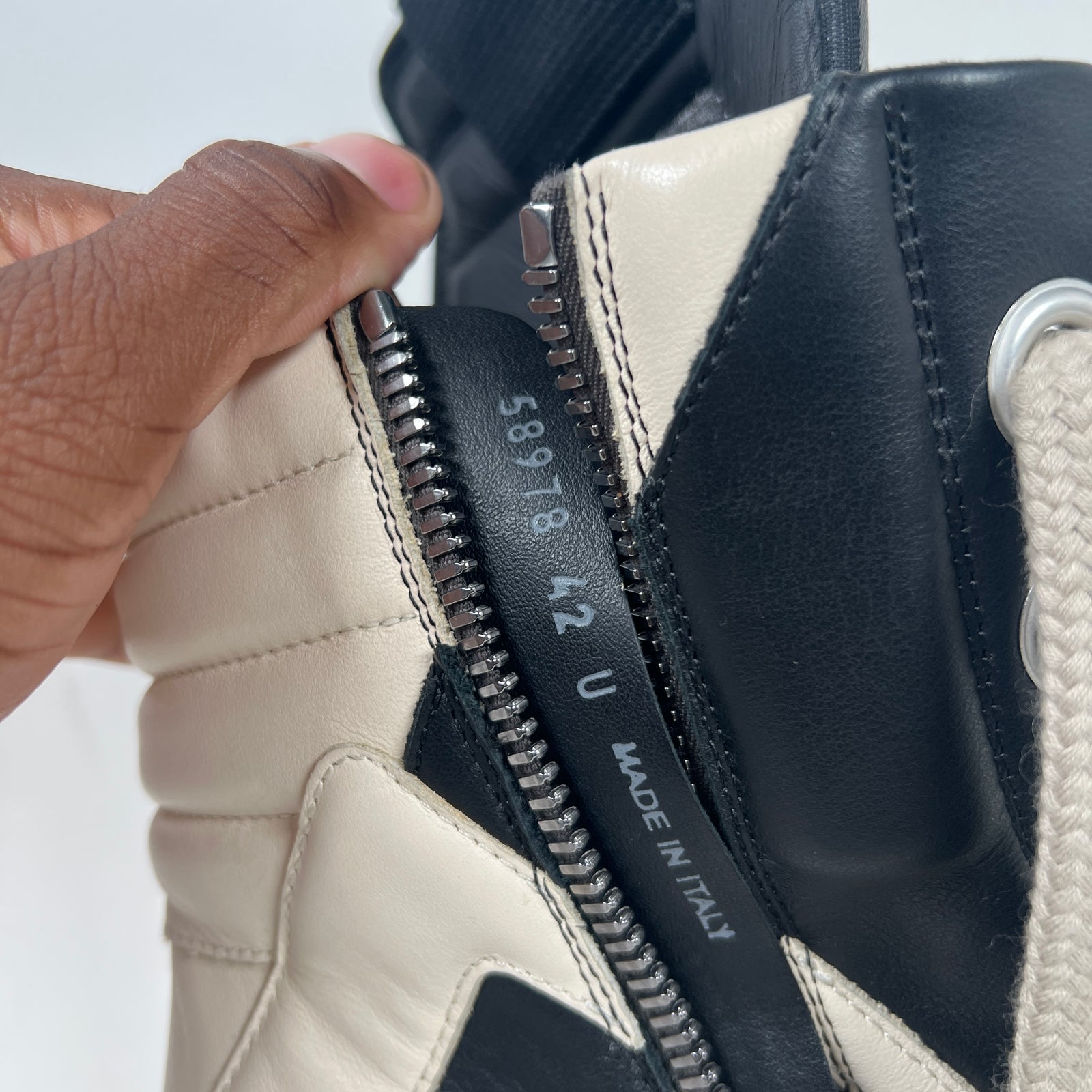 Rick Owens Black Jumbo Lace Geobasket Size 42