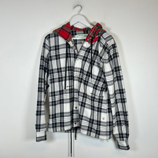 Off-White Checkered Flannel Hoodie Size S