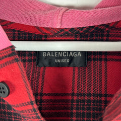 Balenciaga Hooded Distressed Flannel Size 2