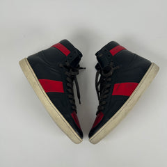 Saint Laurent Black/Red Metallic SL/10 Hightop Sneaker Size 7