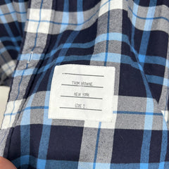 Thom Browne Blue Plaid Button-Up Size 2