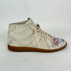 Maison Margiela Taupe Paint Splatter Mid-Top Replica Gats Size 45