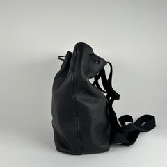 The Row Black Leather Bucket 10 Backpack