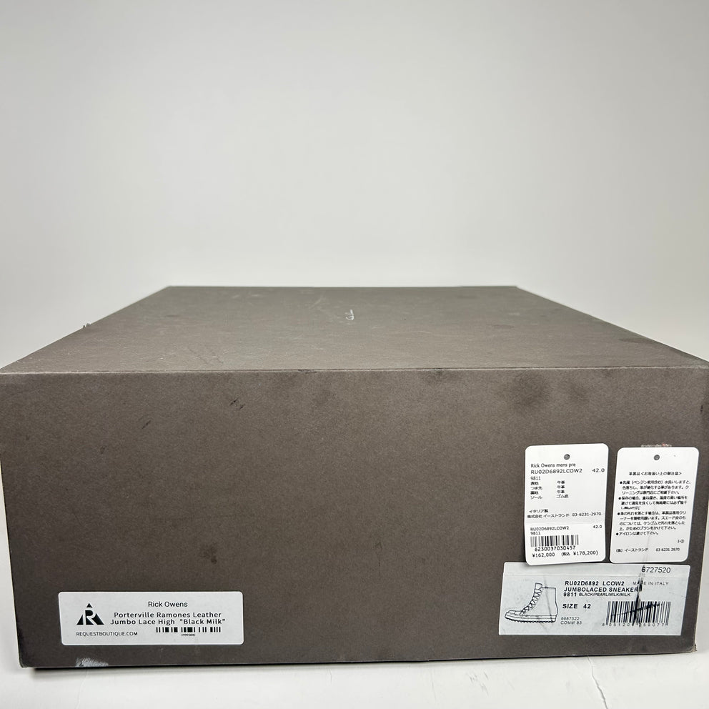 Rick Owens High Top Jumbo Lace Ramones Size 9