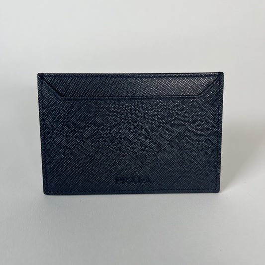 Prada Saffiano Leather Navy Card Holder