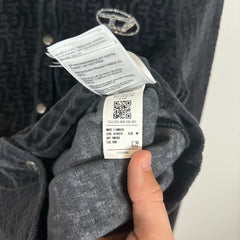 Diesel Black Monogram Pattern Chenille Shirt Size M
