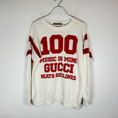 Gucci White 'Music Is Mine Seats Reclined' Sweatshirt Size S
