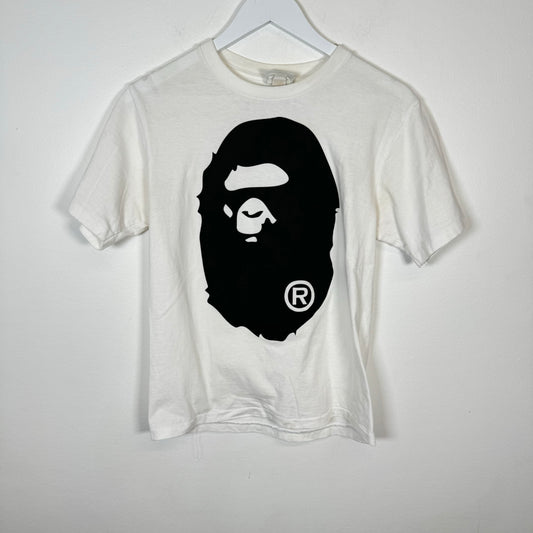 Bape White/Black Ape Head Tee Size S