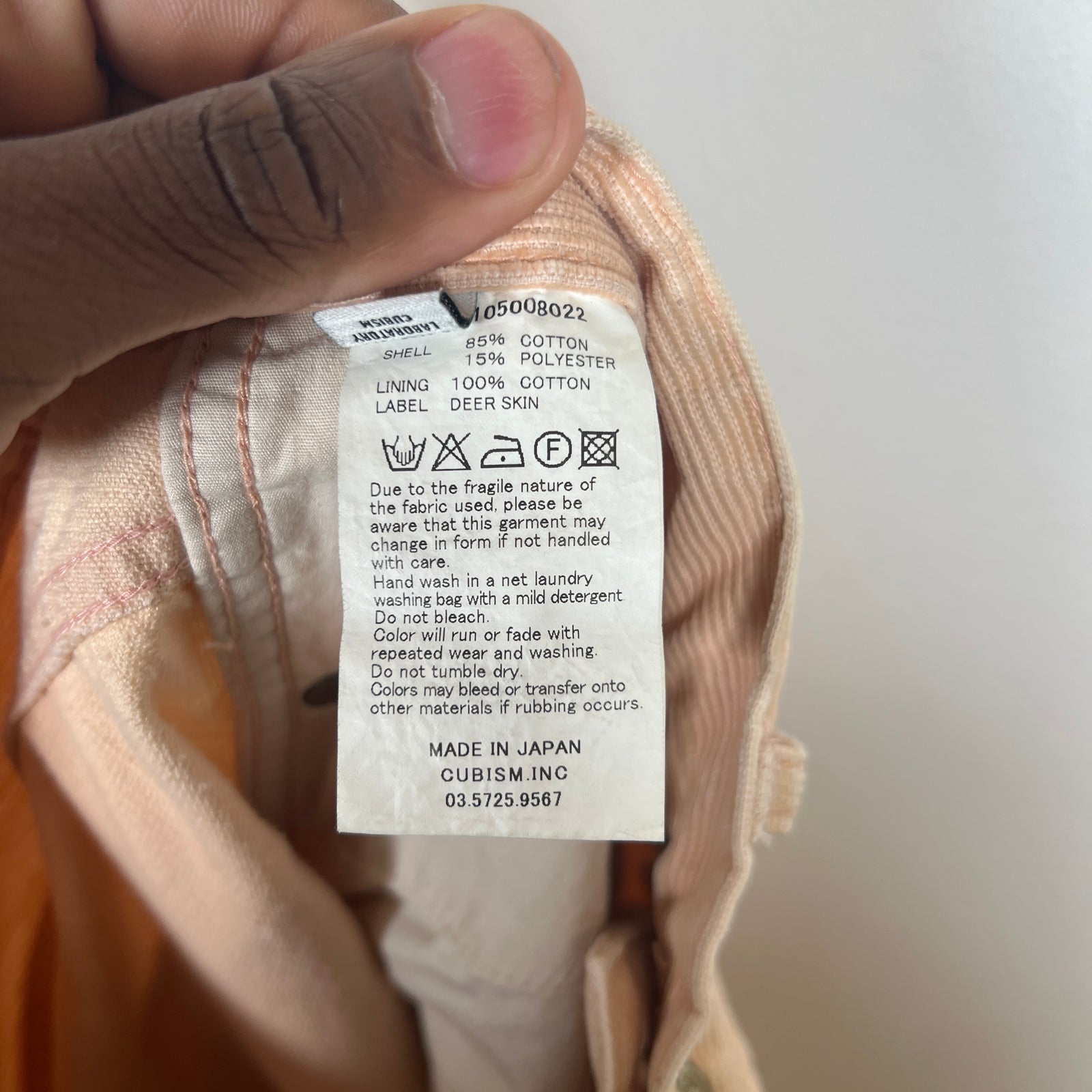 Visvim Peach Corduroy Pants Size 31