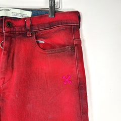 Off-White Red 'Arrow' Denim Jeans Size 30