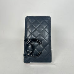 Chanel Black Combon Quilted Long Wallet