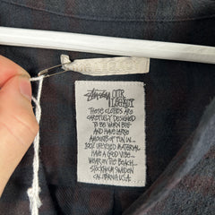 Our Legacy x Stussy Navy 'Workshop' Plaid Flannel Size L