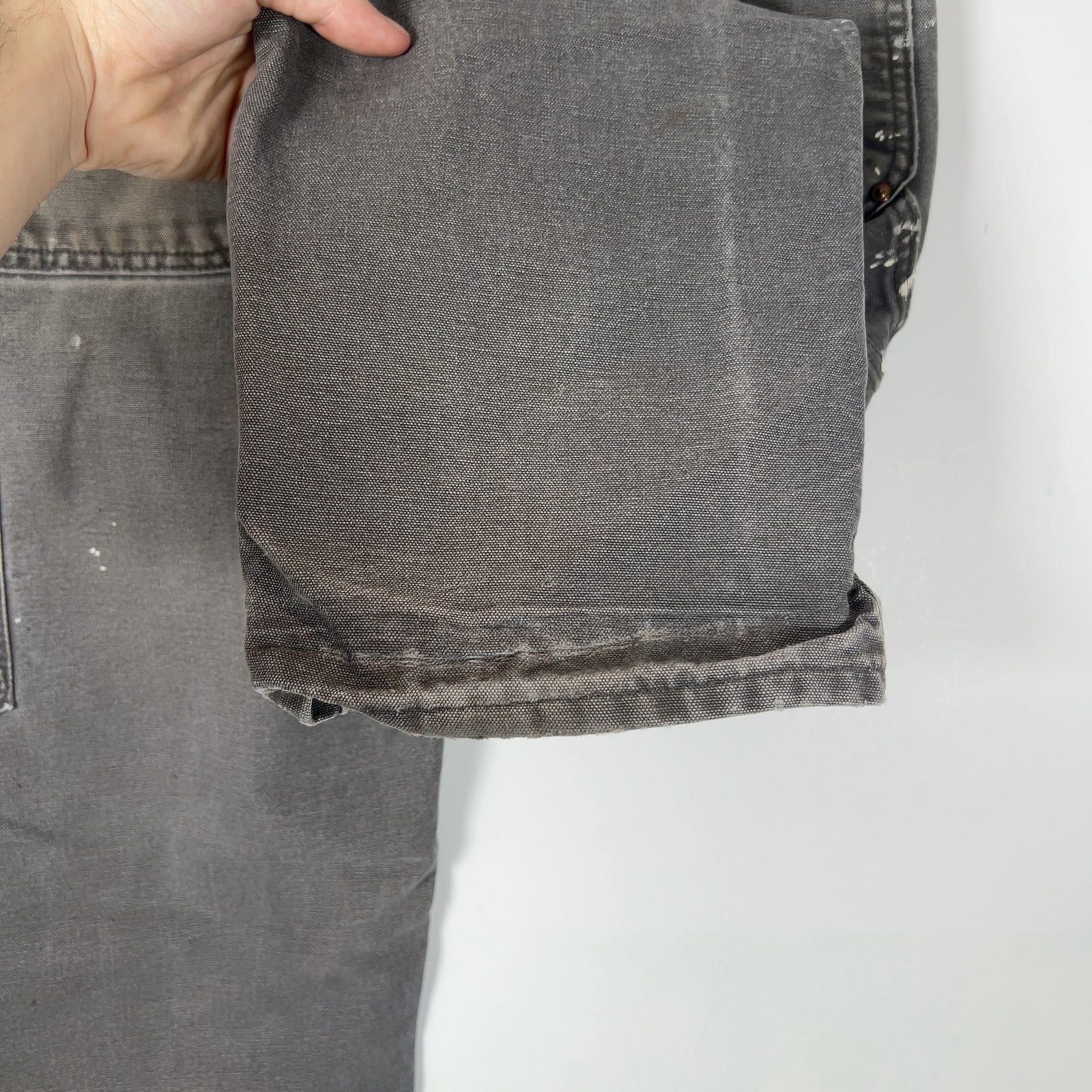 Carhartt Faded Grey Distressed 'Double Knee' Carpenter Pants