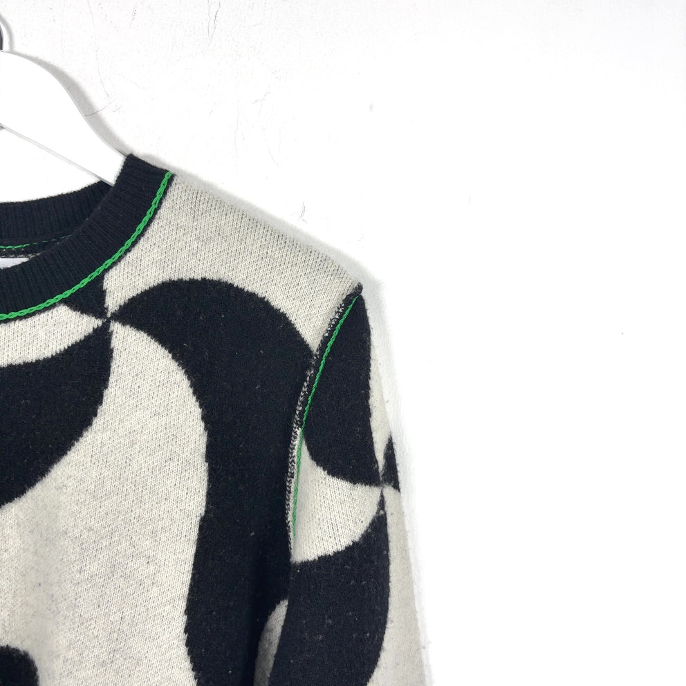 Bottega Veneta Wool Knit Contrast Stitching Sweater