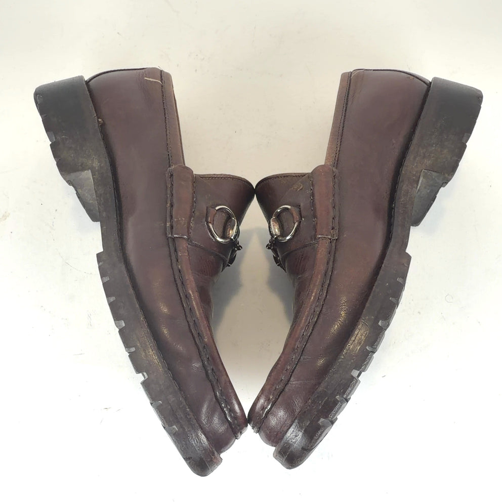 Gucci Horsebit Lug Brown Loafer