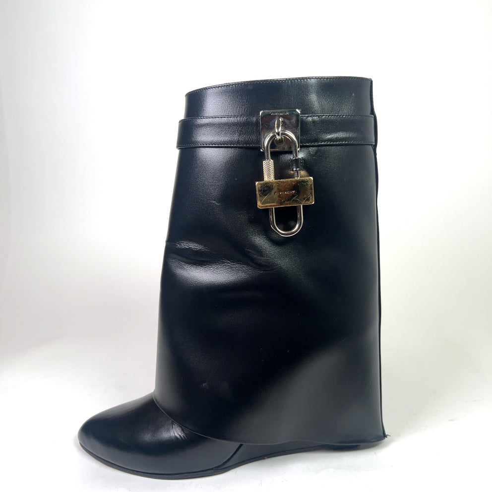 Givenchy Shark Calfskin Lock Ankle Boots