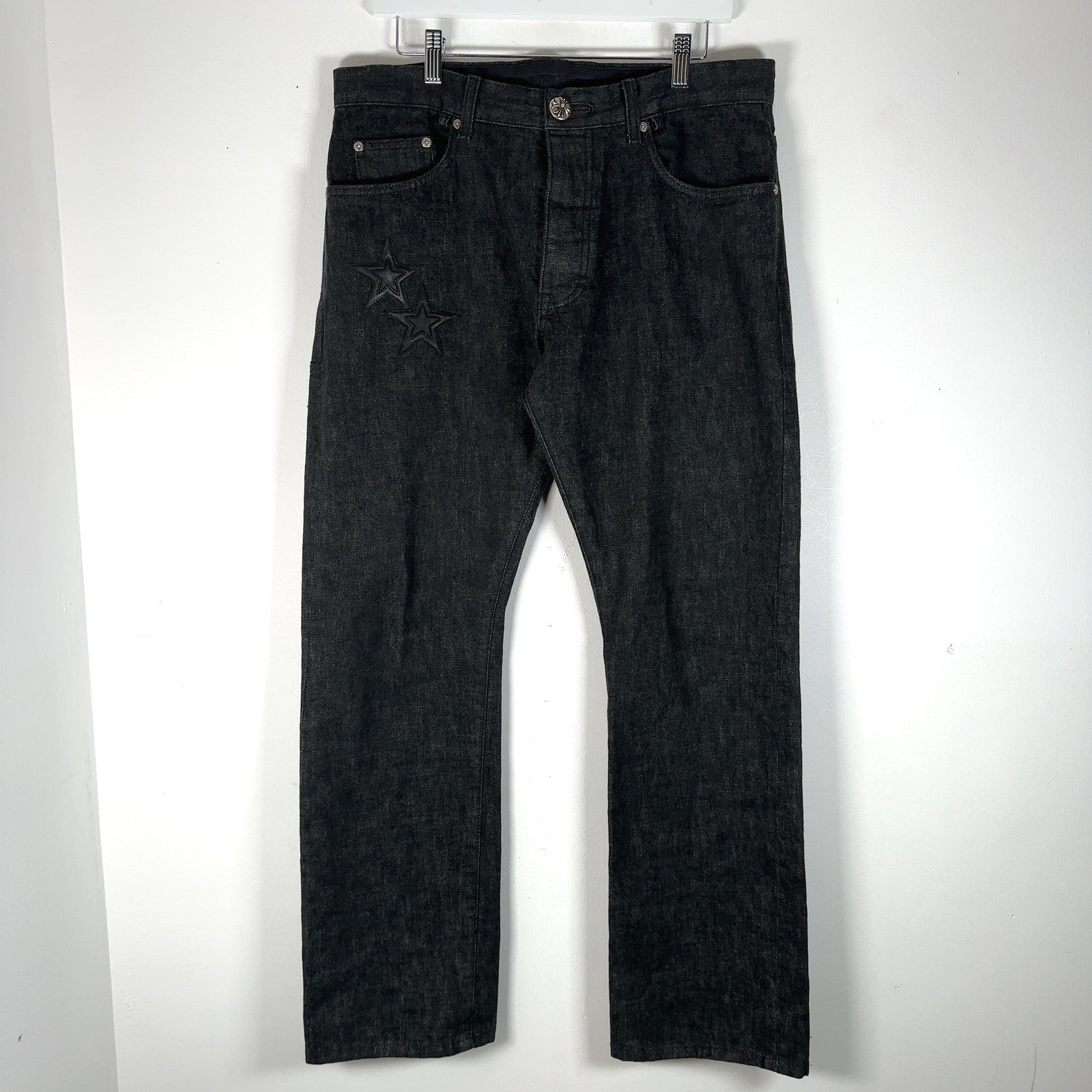 Chrome Hearts Star Patch Raw Denim Jeans