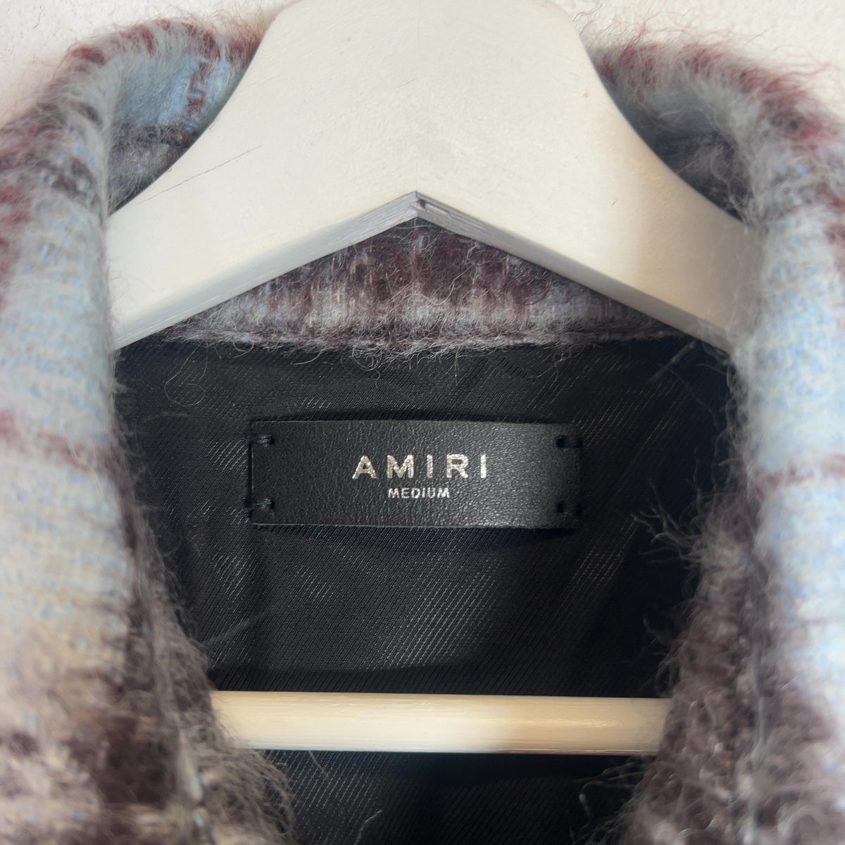 Amiri Mohair Fringe Flannel Shirt