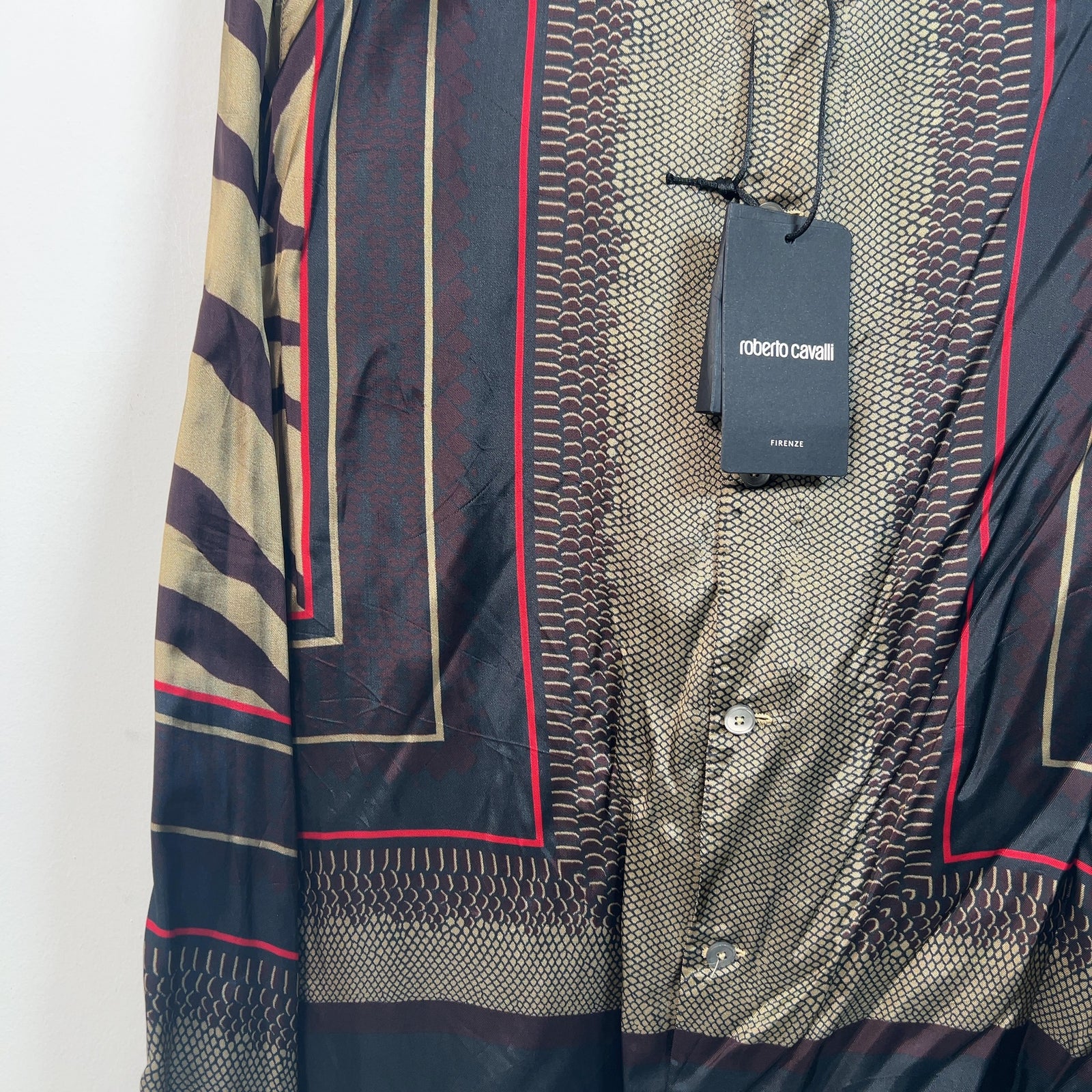 Roberto Cavalli Python Silk Shirt Size M
