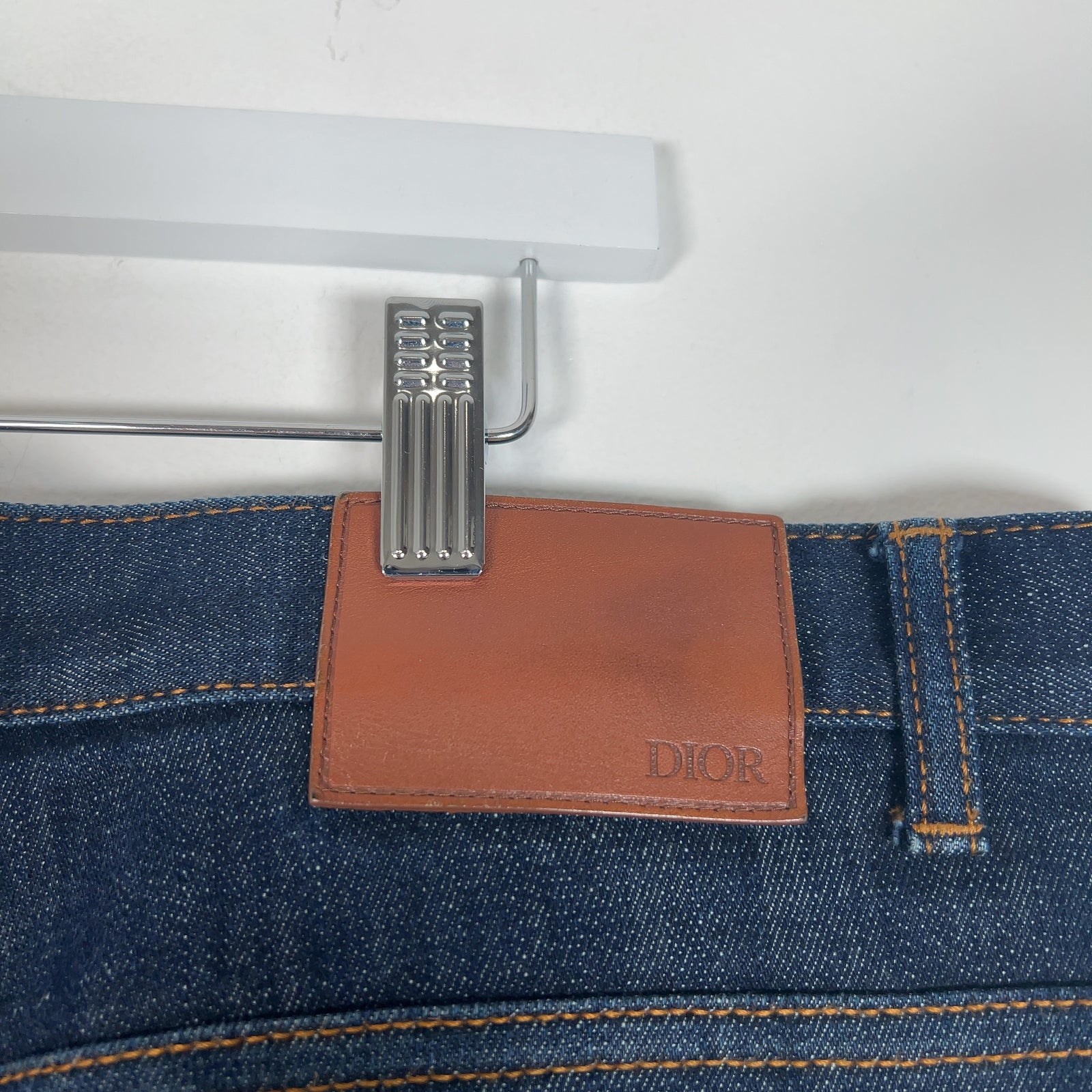 Dior Monogram Hem Raw Denim Jeans