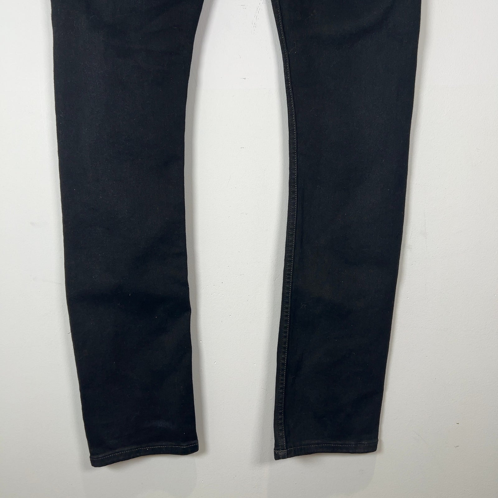 Rick Owens Black Waxed Skinny Detroit Cut Jeans Size 29