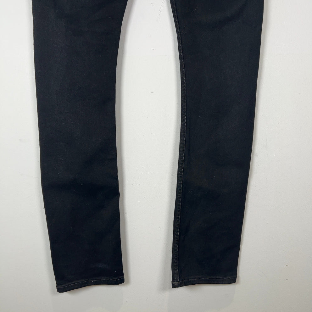 Rick Owens Black Waxed Skinny Detroit Cut Jeans Size 29