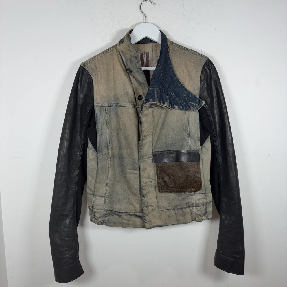 Rick Owens FW15 Fur Pocket Hybird Asymmetric Button Slave Jacket