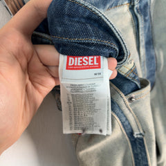 Diesel Inside-Out Double-Waisted Denim Jeans