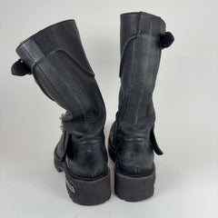 Balenciaga Distressed Leather Venom Engineer Boots