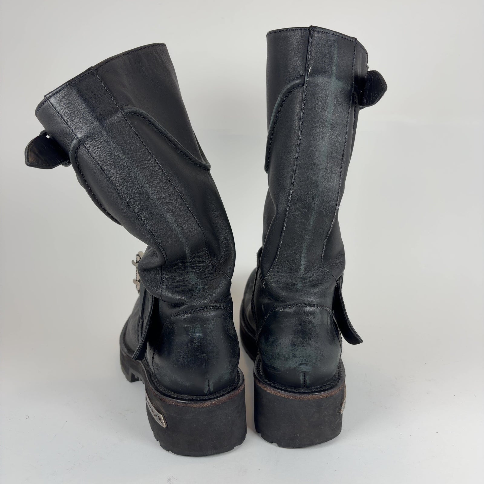 Balenciaga Distressed Leather Venom Engineer Boots