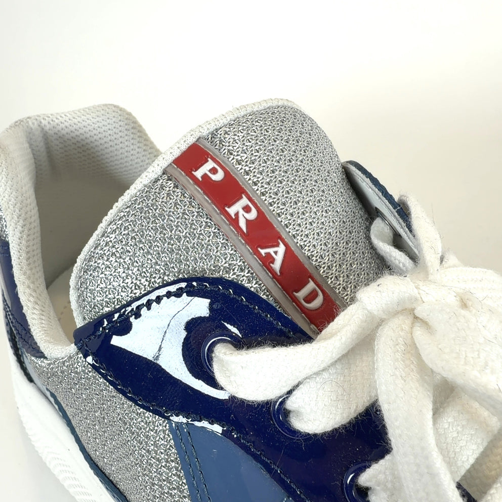 Prada Aviation Blue/Ink Patent Leather America Cups