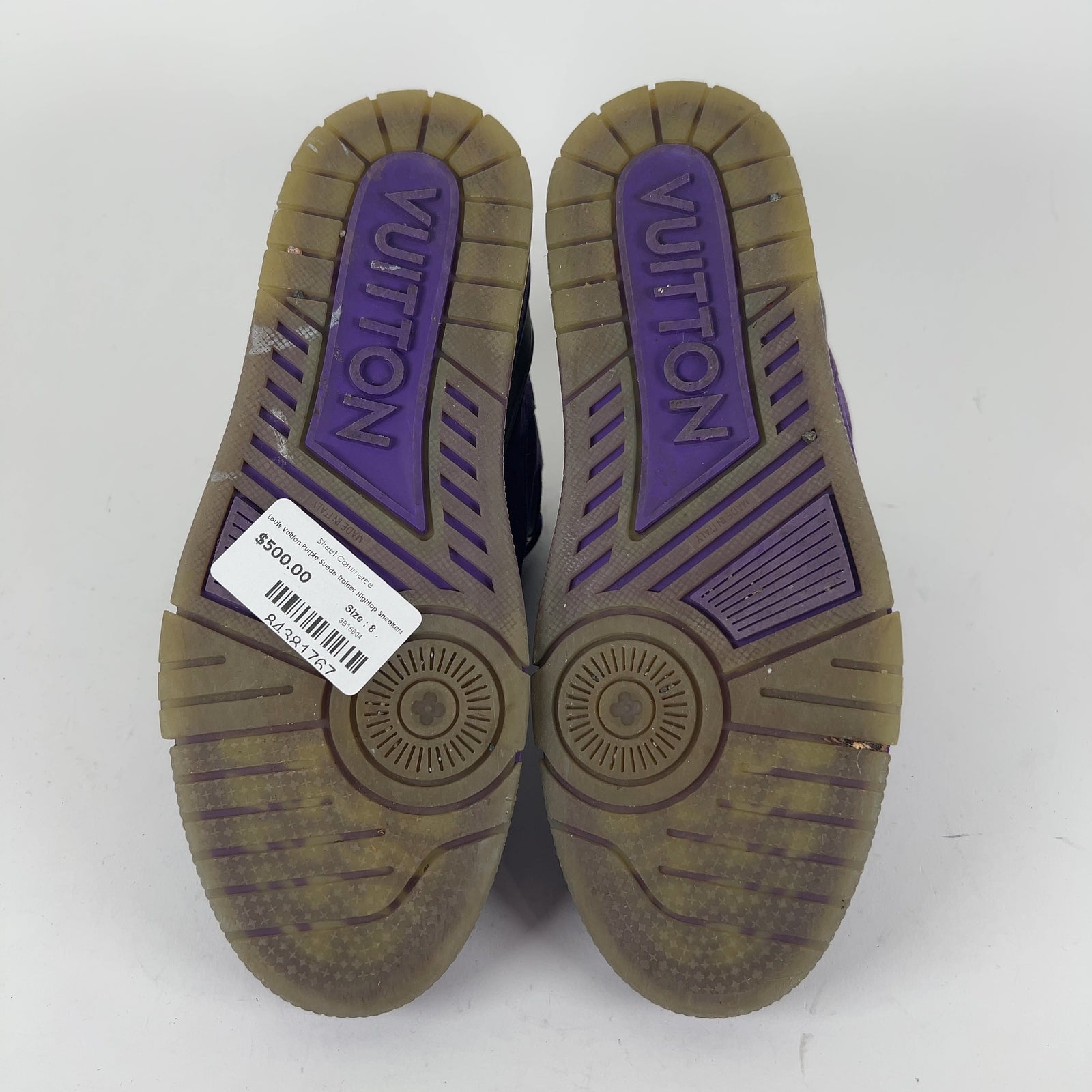 Louis Vuitton Purple Suede Trainer Hightop Sneakers