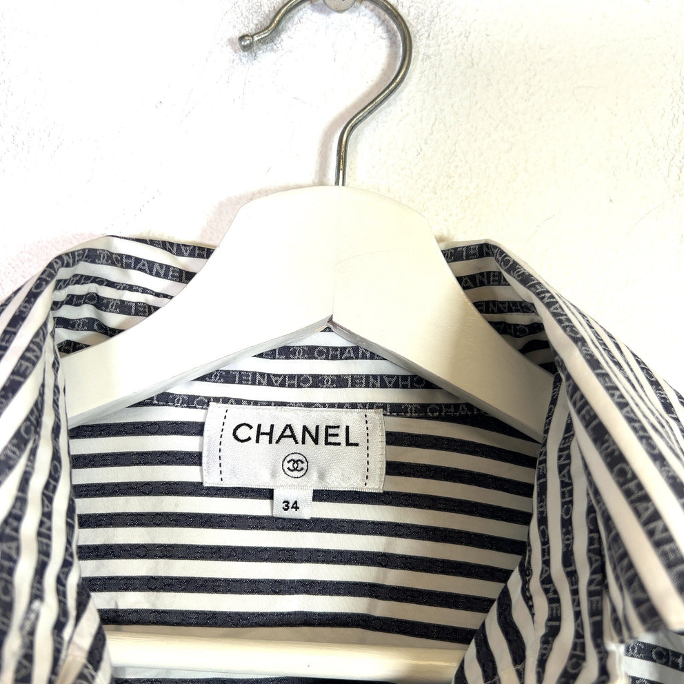 Chanel 2020 Striped Button-Up Shirt