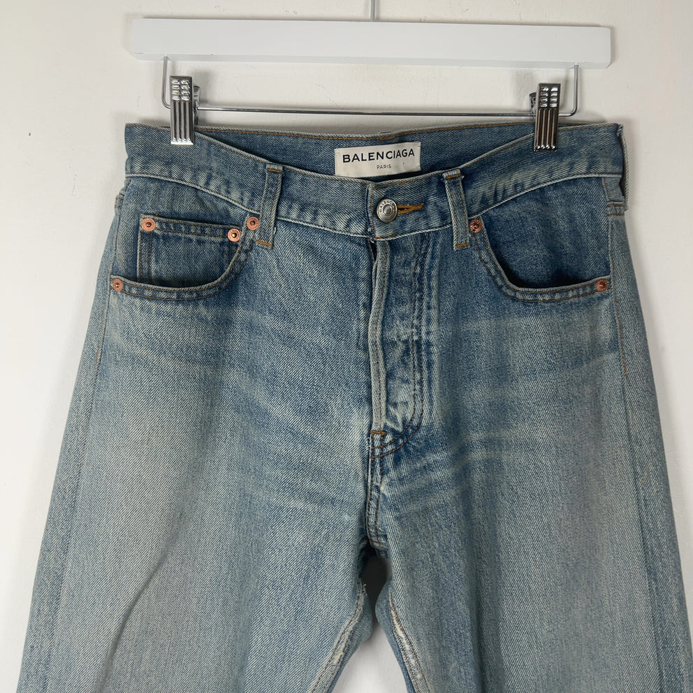 Balenciaga Light Wash Straight Leg Jean
