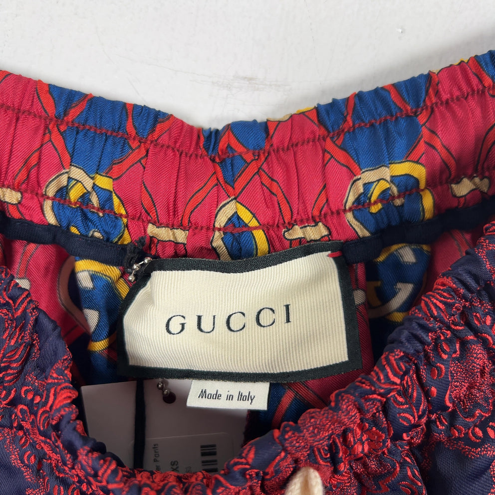 Gucci Jacquard Silk Monogram Jogger Pants