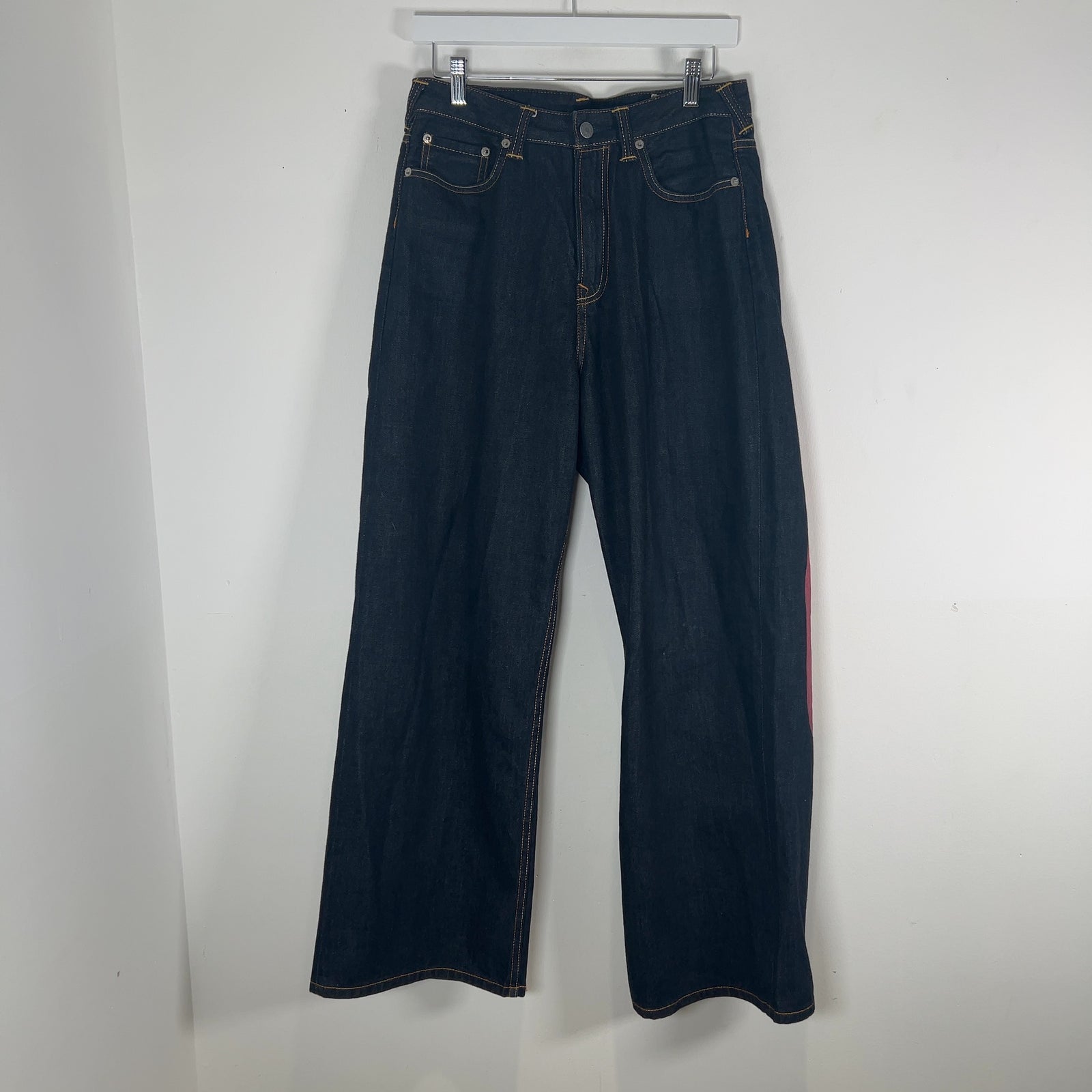 Evisu Dark Blue Daikoku Pink Monogram Selvedge Jeans Size 29