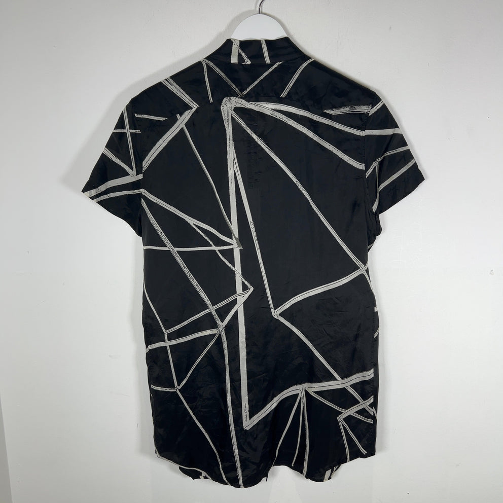 Rick Owens SS22 'Fogachine' Silk Faun Snap Collar Button-Up Shirt
