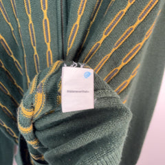 Thisneverthat Green Striped Knit Zip Cardigan