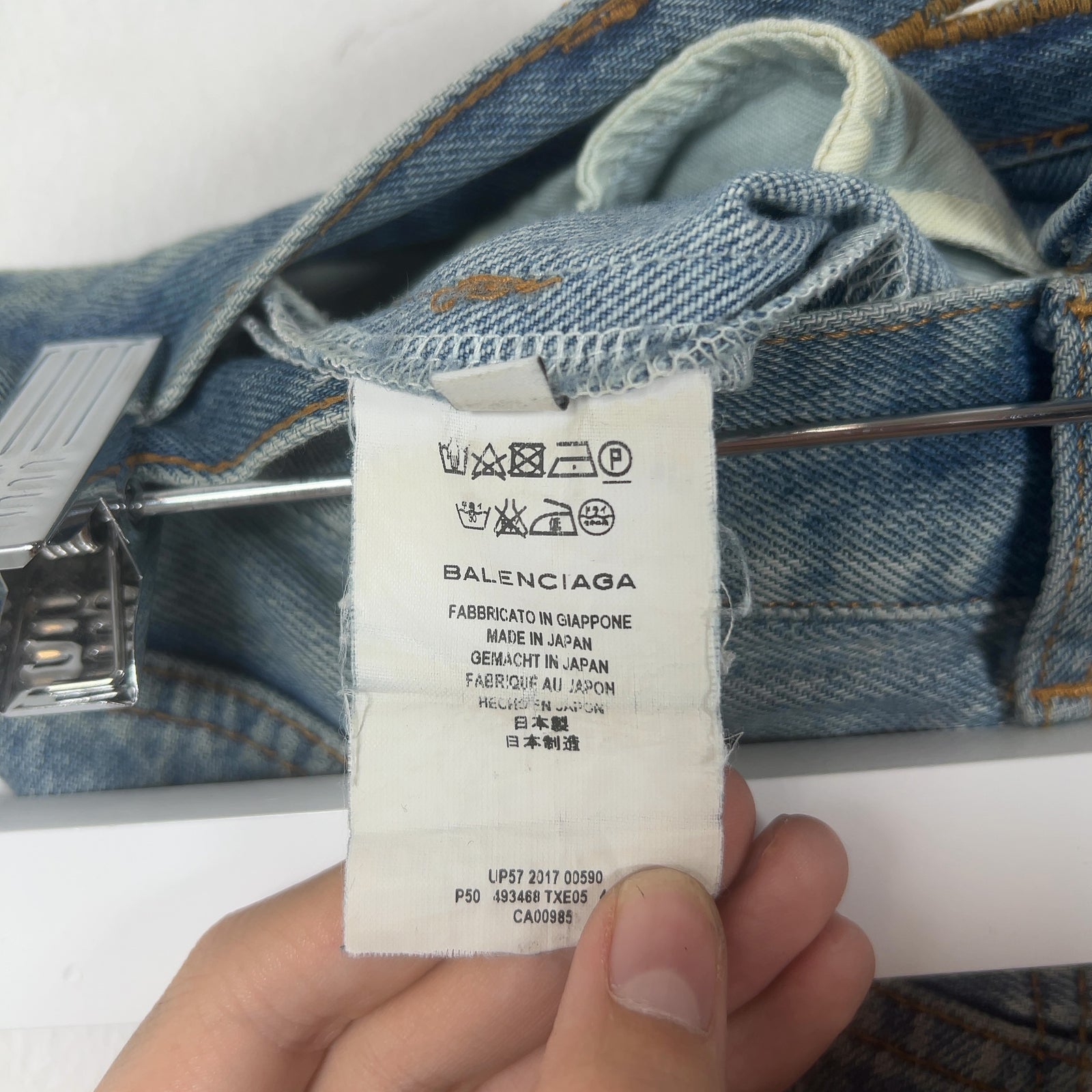 Balenciaga Light Wash Straight Leg Jean